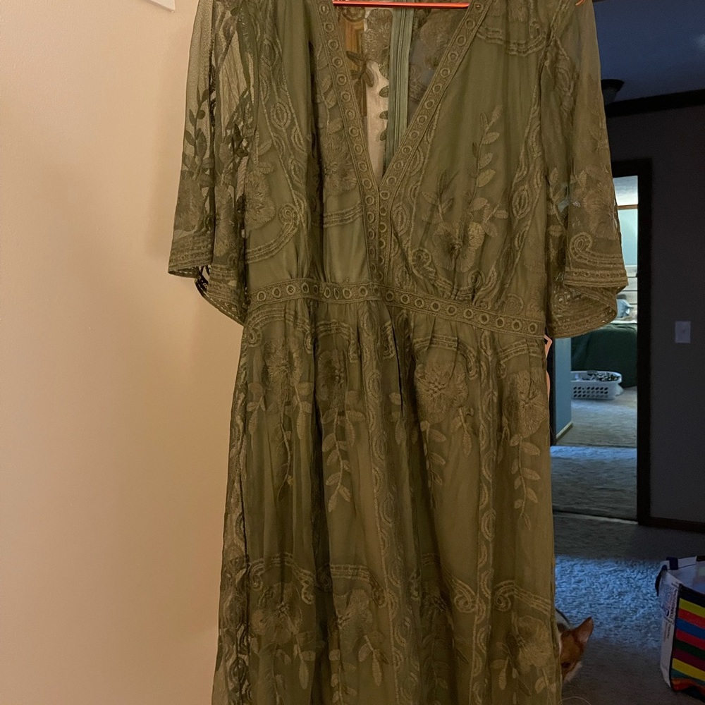Olive Boho lace dress